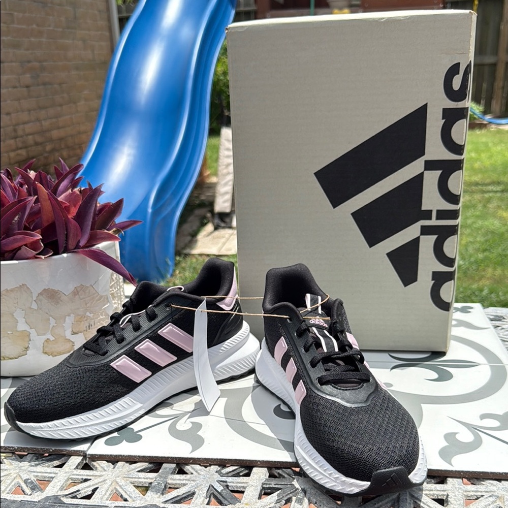 Adidas Black and Pink Running Shoes